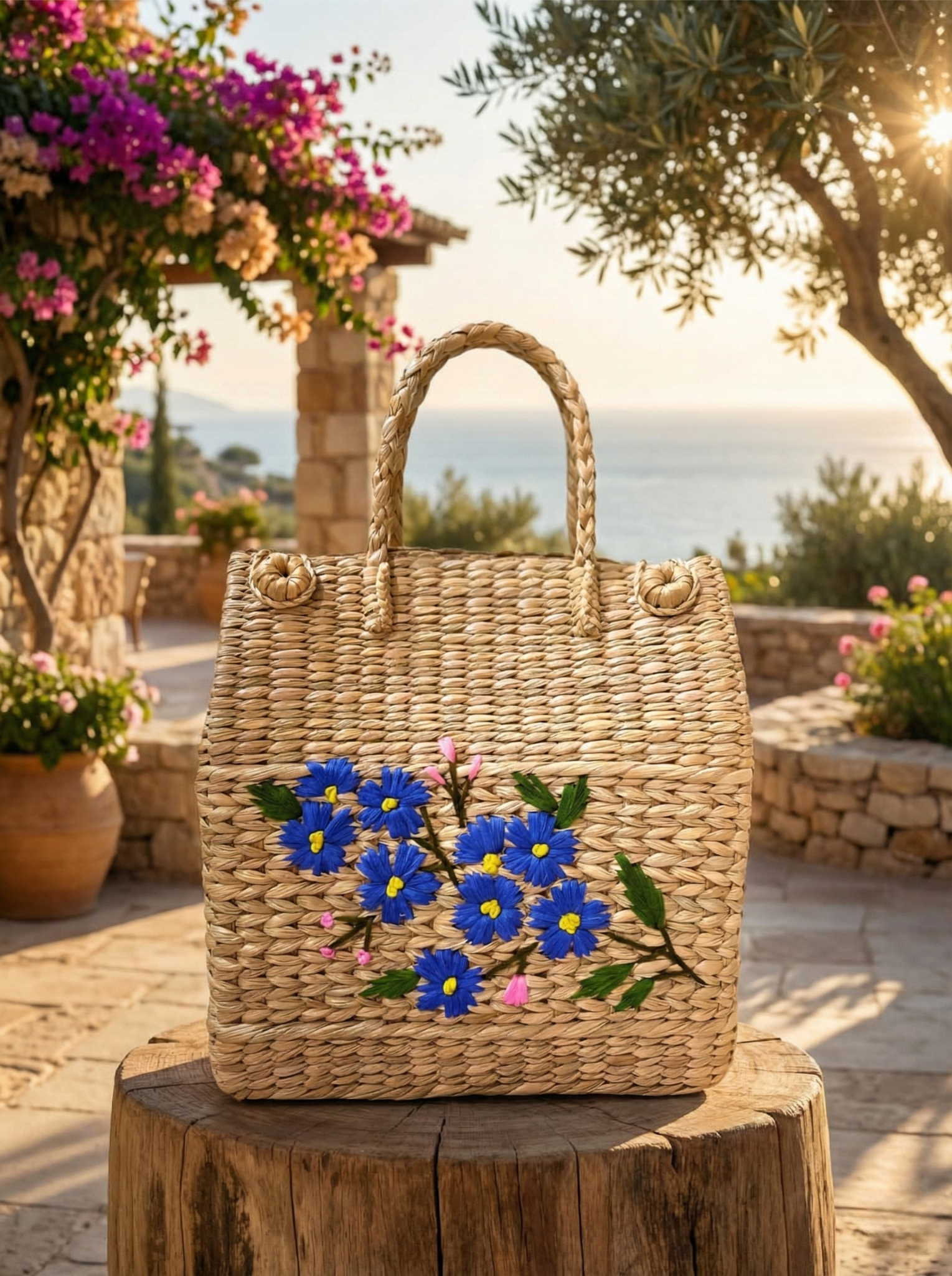 Sandil’s Kouna Picnic Bag Floral Hand-Embroidered