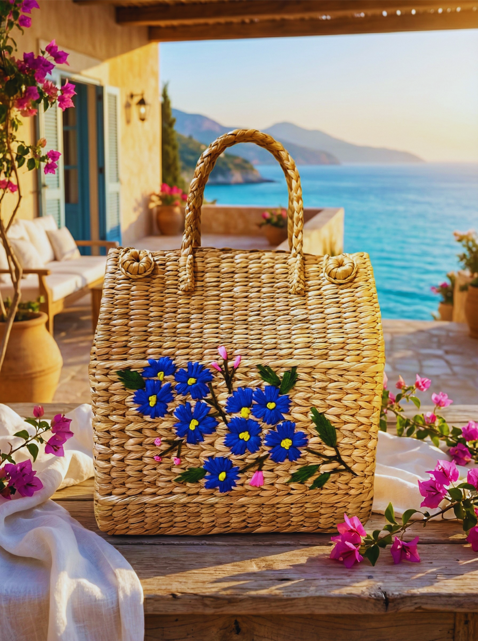 Sandil’s Kouna Picnic Bag Floral Hand Embroidery.